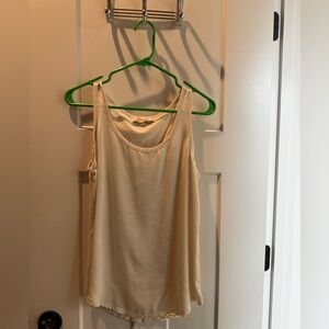 LOFT Cream Sleeveless Scoop Neck Tank Top